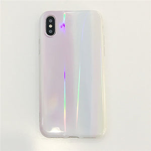 Aurora laser marble iphone cases (6,6s,7,8,X,XR,XS)