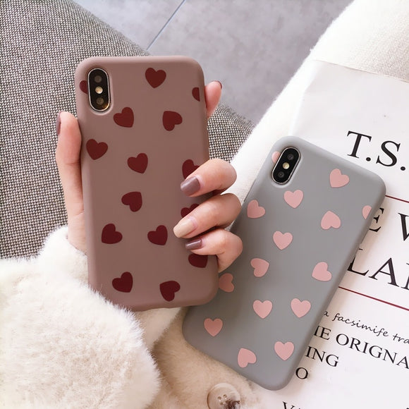 ins Love heart iphone cases (6,6s,7,8,X,XR,XS)