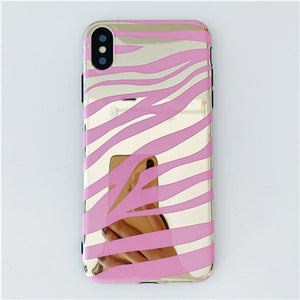Shiny Zebra stripes iphone cases (6,6s,7,8,X,XR,XS)