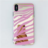 Shiny Zebra stripes iphone cases (6,6s,7,8,X,XR,XS)
