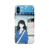 Japan ice cream girl iphone cases (6,6s,7,8,X,XR,XS)