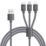 3 in 1 Micro USB Cable 2A Fast Charging Sync Quick Charger