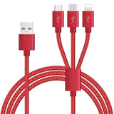 3 in 1 Micro USB Cable 2A Fast Charging Sync Quick Charger