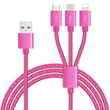 3 in 1 Micro USB Cable 2A Fast Charging Sync Quick Charger