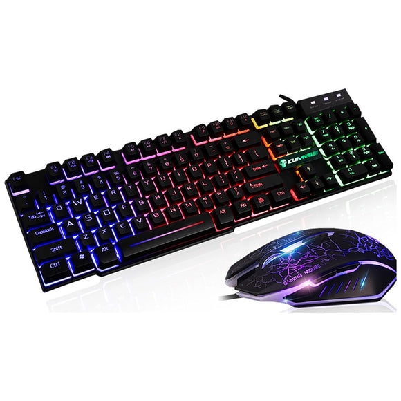Rainbow LED Wired Backlit Illuminated Usb Gaming Keyboard